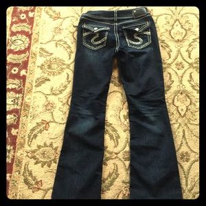 Silver silo flap dark jeans great condition